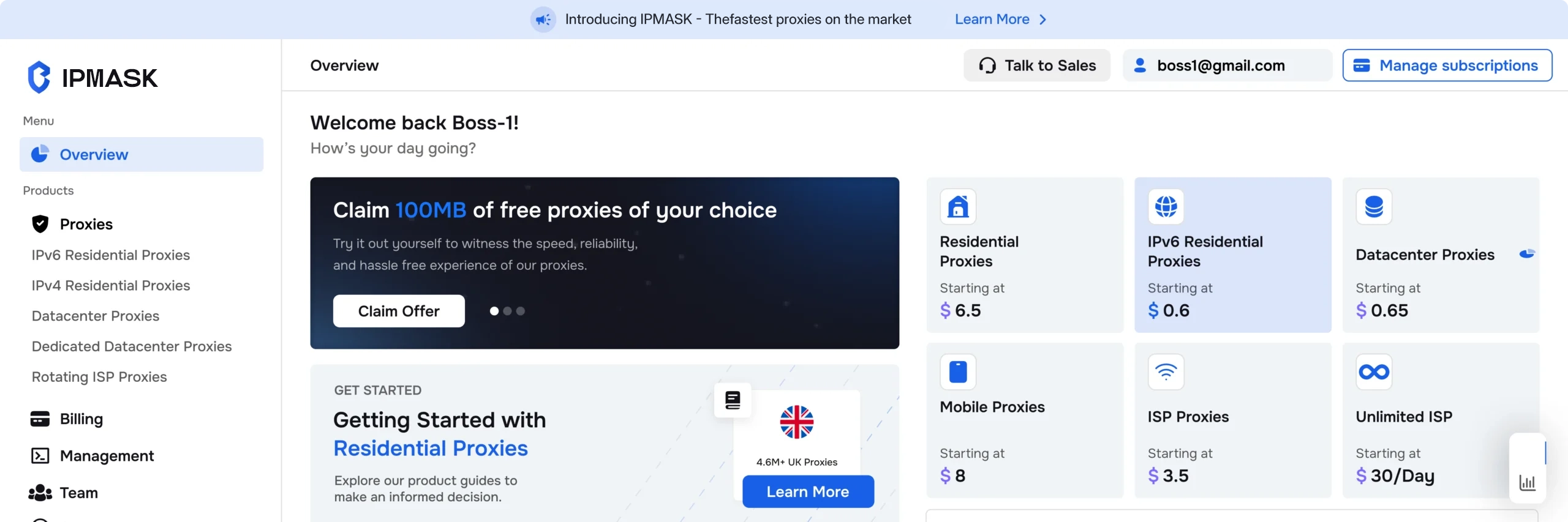 IPMASK Proxy Dashboard